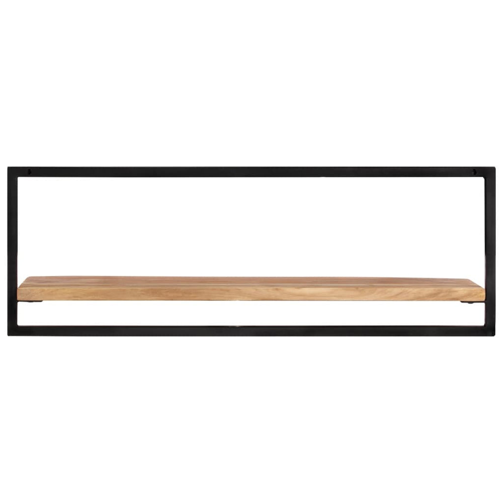Wandschappen 2 st 100x24x35 cm massief acaciahout en staal MeubelReus
