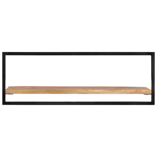 Wandschappen 2 st 100x24x35 cm massief acaciahout en staal MeubelReus
