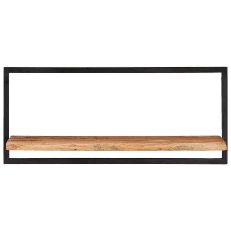 Wandschappen 2 st 80x25x35 cm massief acaciahout en staal MeubelReus