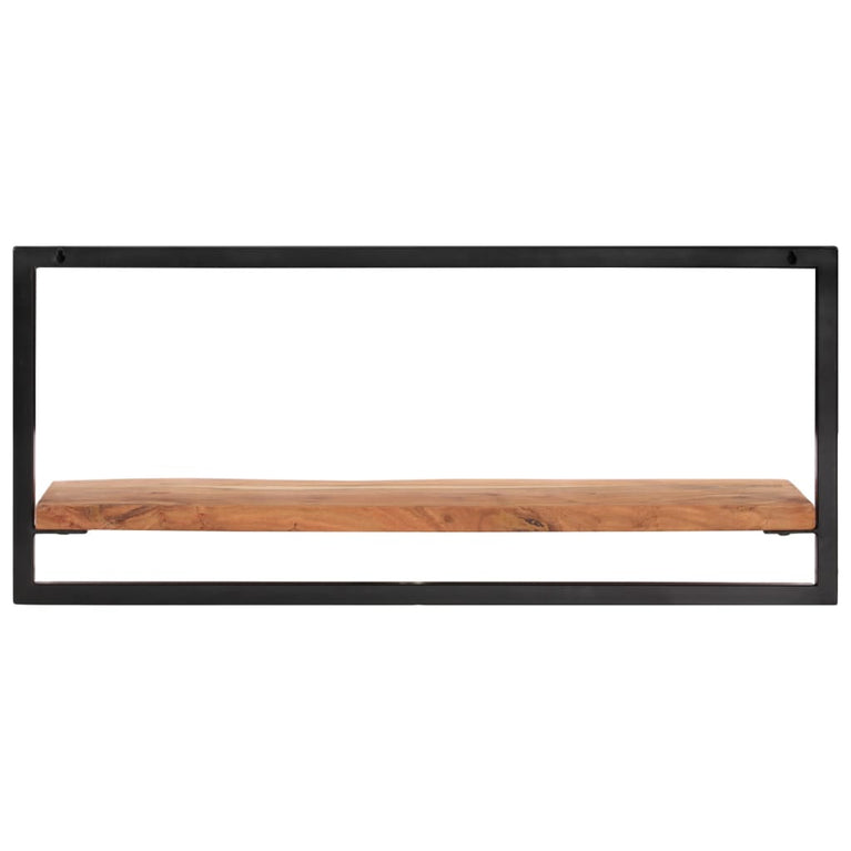 Wandschappen 2 st 80x25x35 cm massief acaciahout en staal MeubelReus