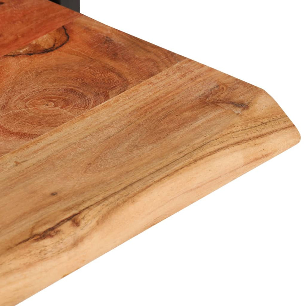 Wandschappen 2 st 80x25x35 cm massief acaciahout en staal MeubelReus