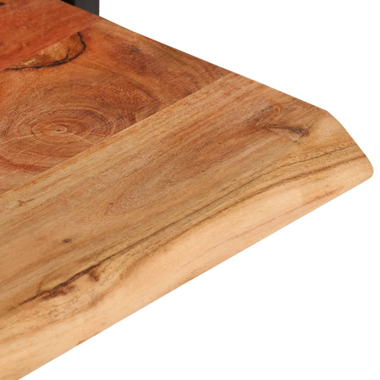 Wandschappen 2 st 80x25x35 cm massief acaciahout en staal MeubelReus