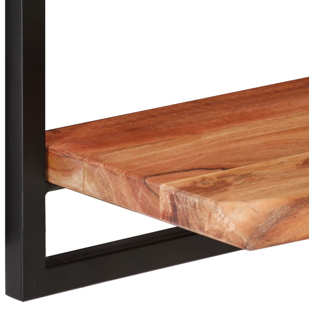 Wandschappen 2 st 80x25x35 cm massief acaciahout en staal MeubelReus