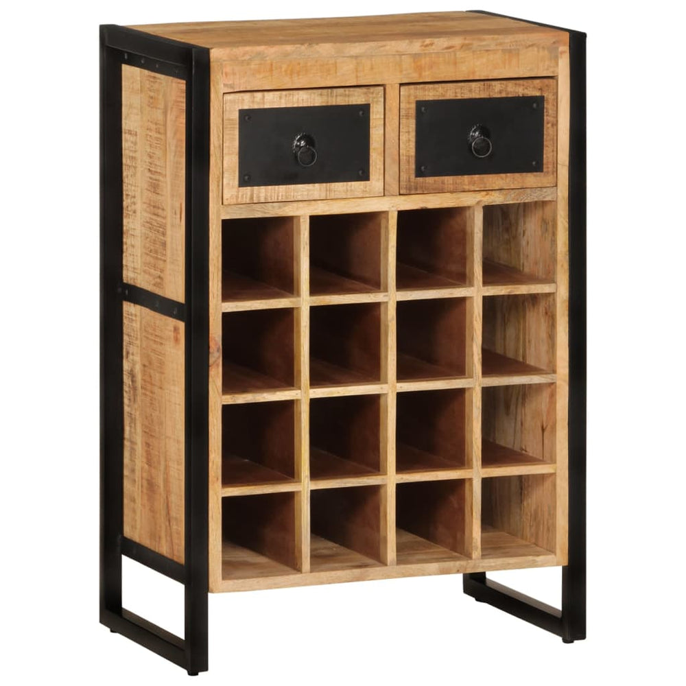 Wijnrek voor 16 flessen massief mangohout MeubelReus