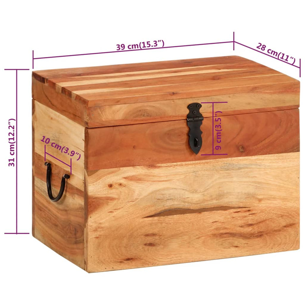 Opbergbox 39x28x31 cm massief acaciahout MeubelReus