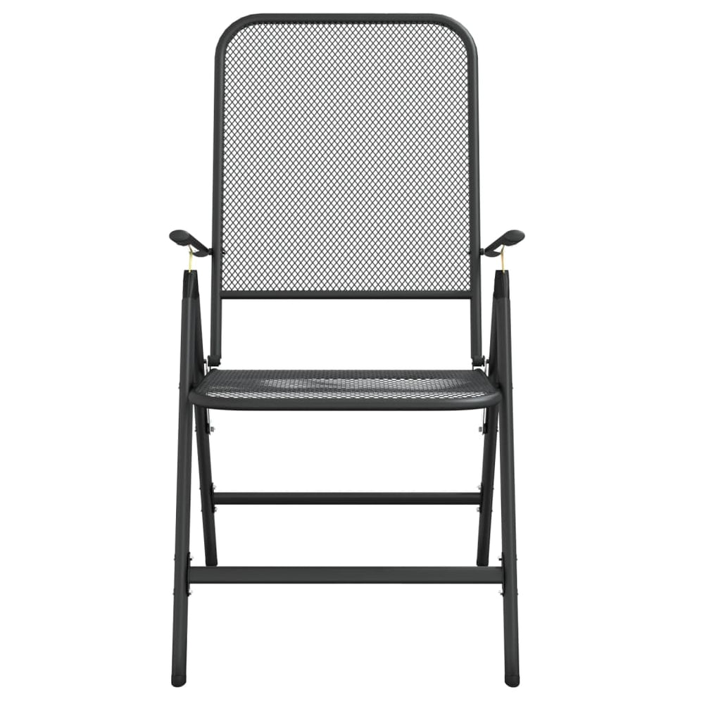 Tuinstoelen inklapbaar 2 st metaalgaas antracietkleurig MeubelReus