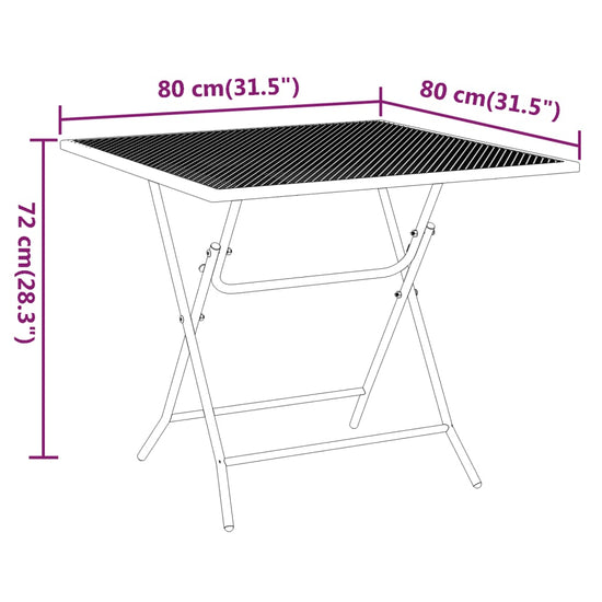Tuintafel 80x80x72 cm metaalgaas antracietkleurig MeubelReus
