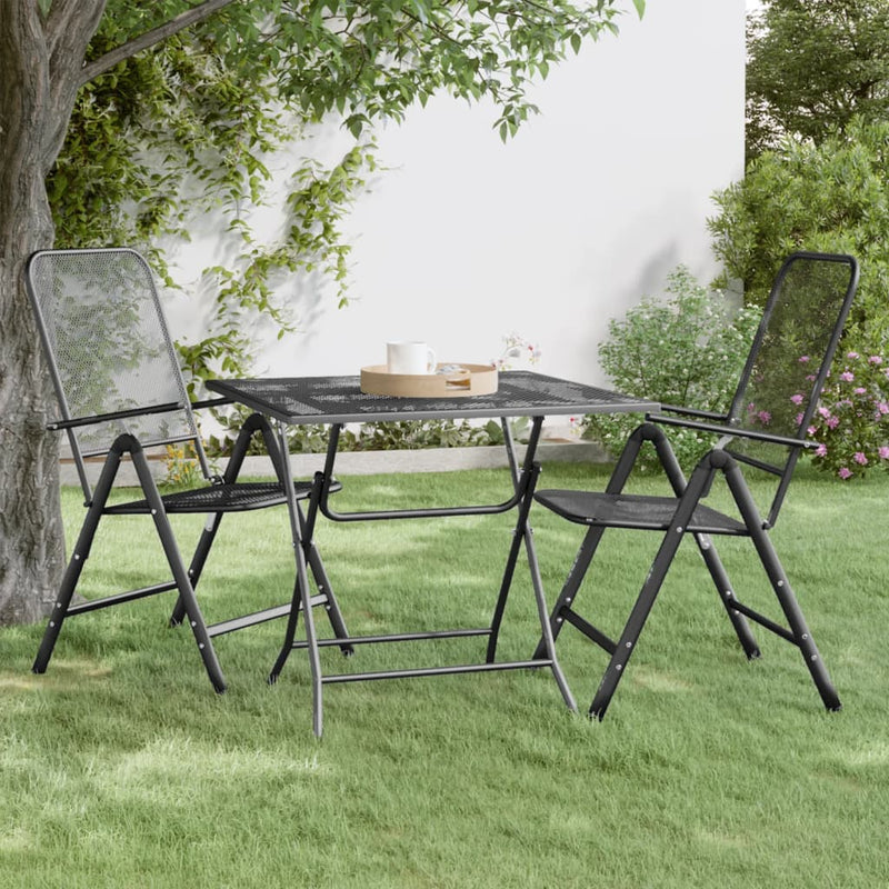Tuintafel 80x80x72 cm metaalgaas antracietkleurig MeubelReus