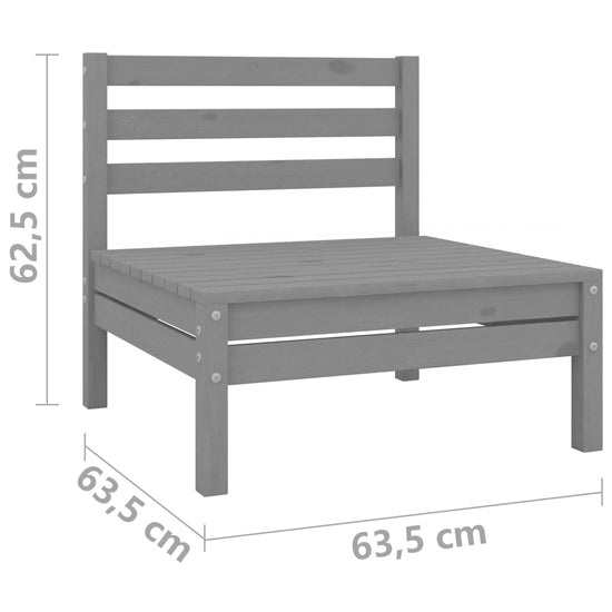 3-delige Loungeset massief grenenhout grijs MeubelReus