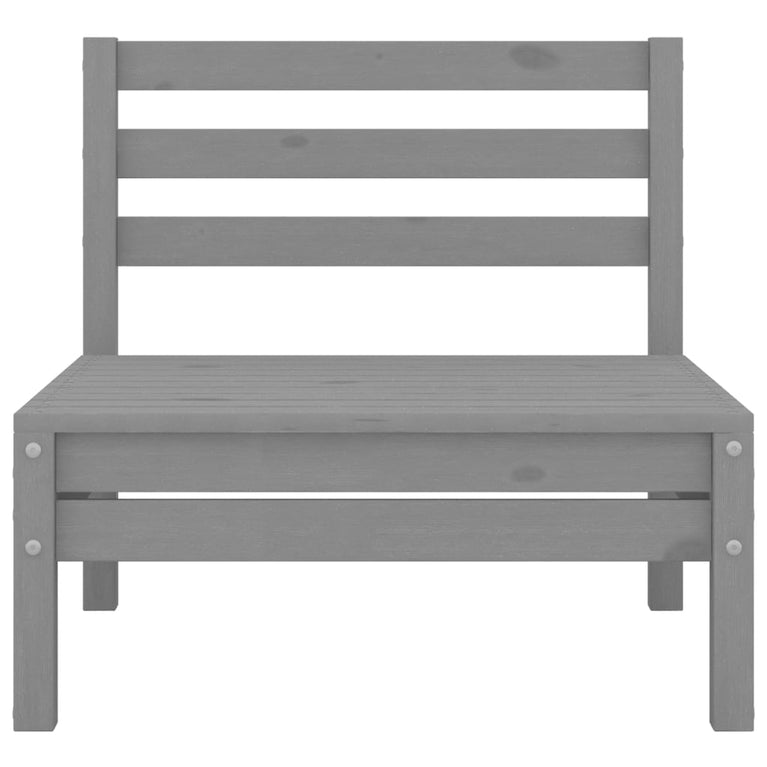 7-delige Loungeset massief grenenhout grijs