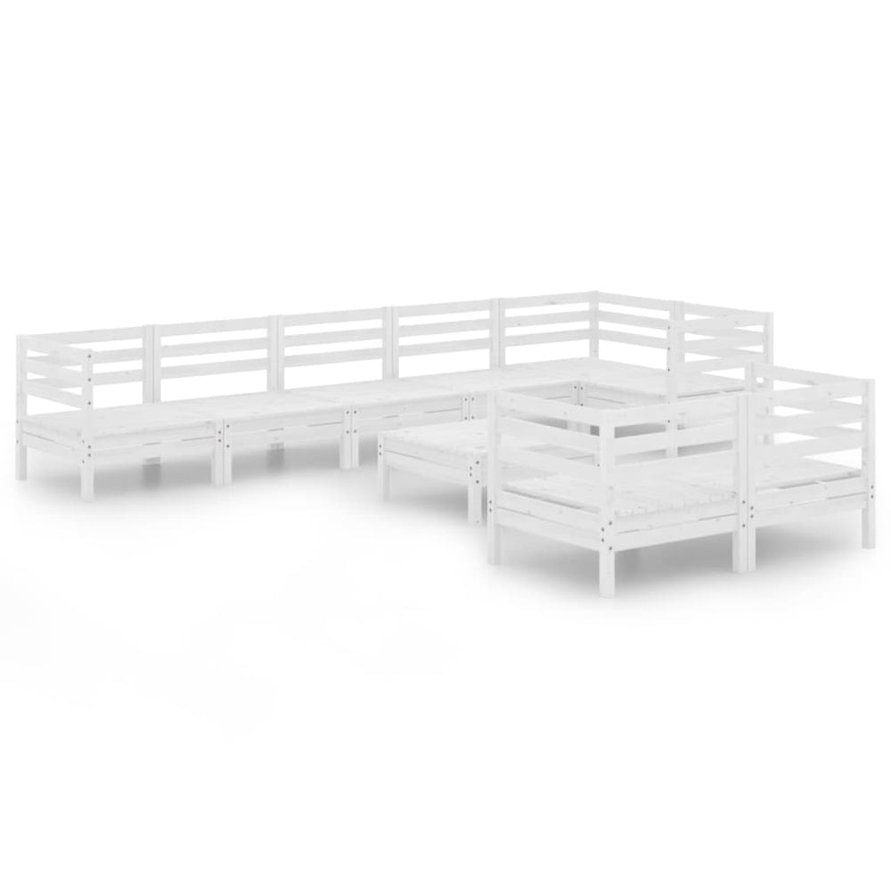 9-delige Loungeset massief grenenhout wit MeubelReus