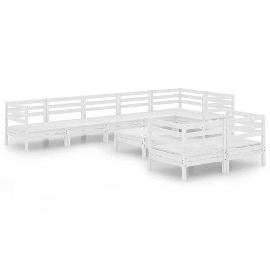 9-delige Loungeset massief grenenhout wit MeubelReus