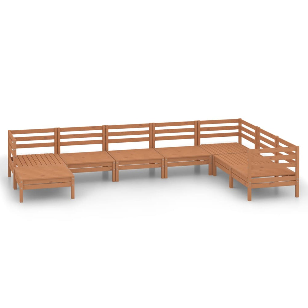 8-delige Loungeset massief grenenhout honingbruin MeubelReus