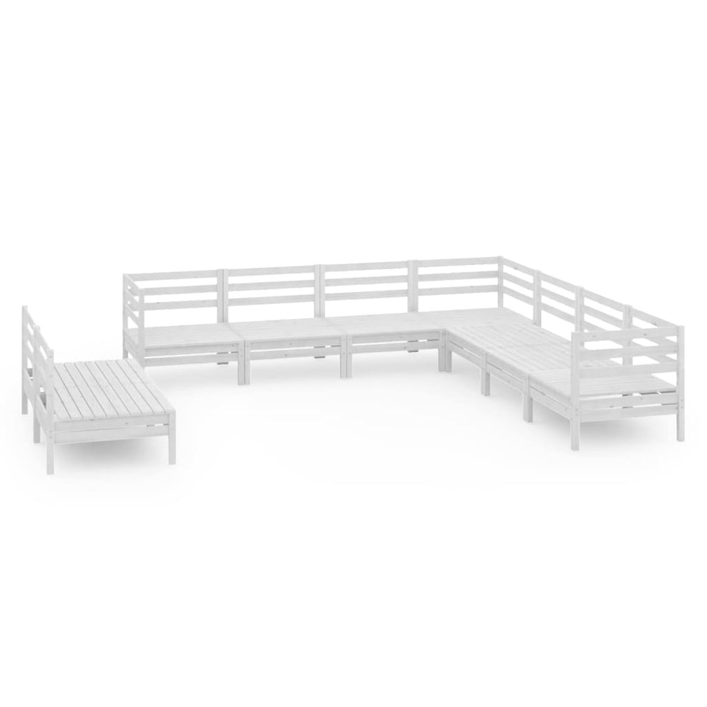 9-delige Loungeset massief grenenhout wit MeubelReus