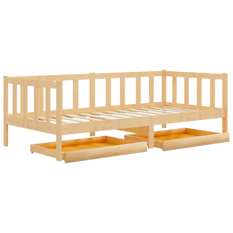 Slaapbank met lades massief grenenhout 90x200 cm MeubelReus
