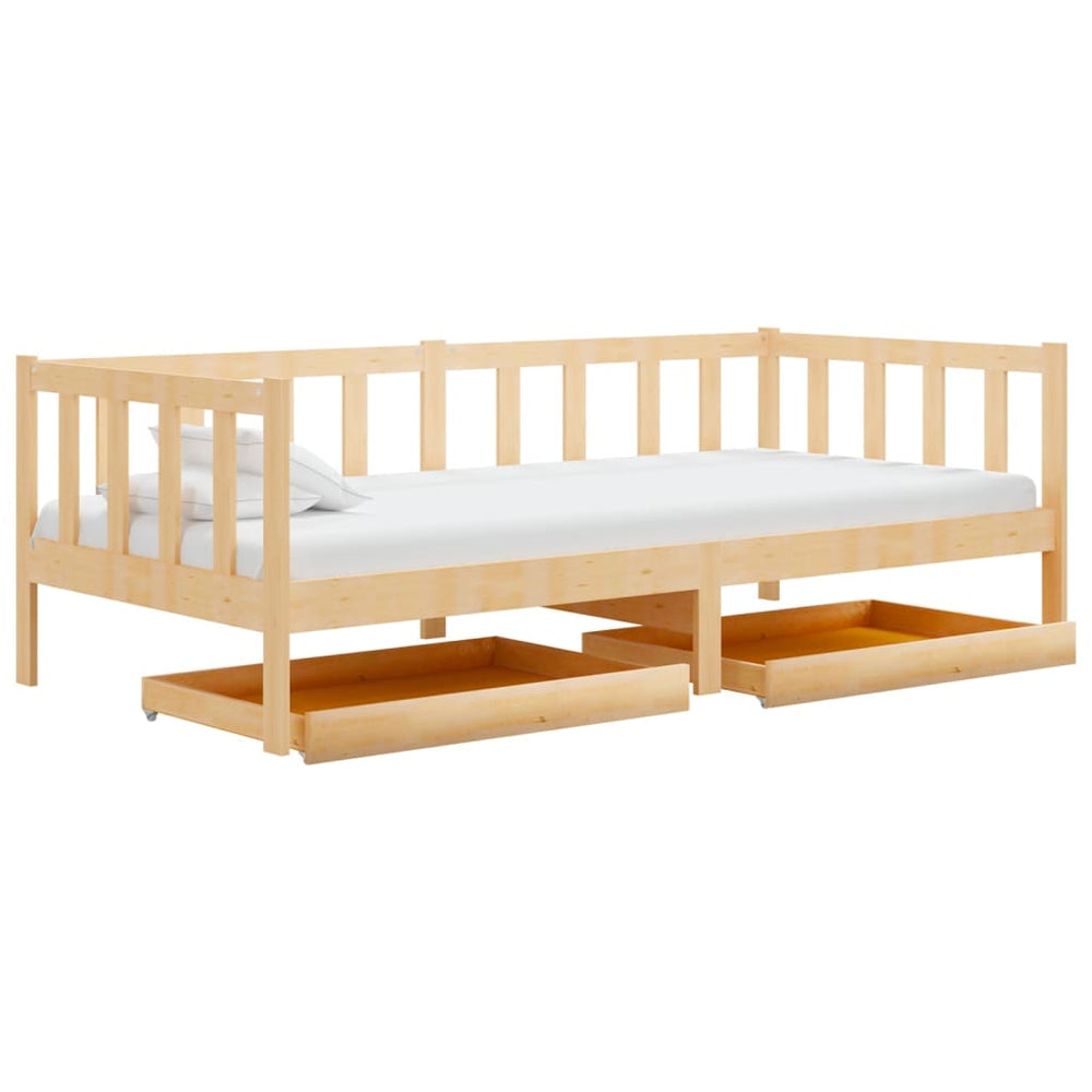 Slaapbank met lades massief grenenhout 90x200 cm MeubelReus