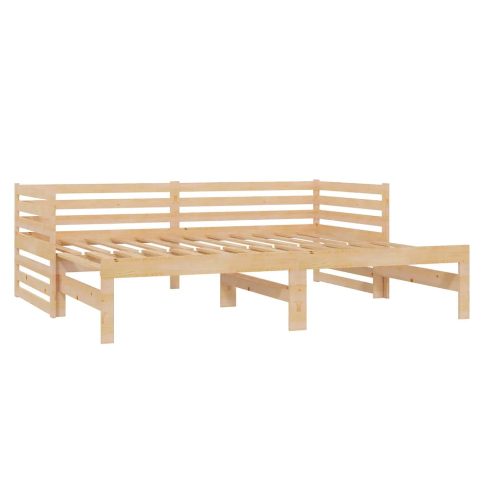 Slaapbank uitschuifbaar massief grenenhout 2x(90x200) cm MeubelReus