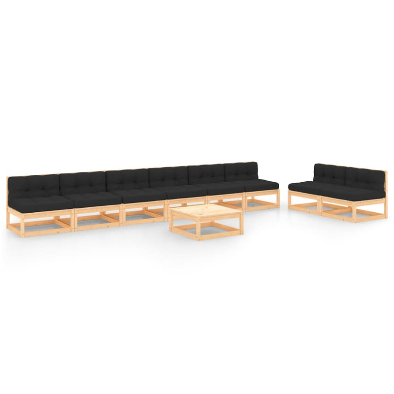 9-delige Loungeset met kussens massief grenenhout MeubelReus