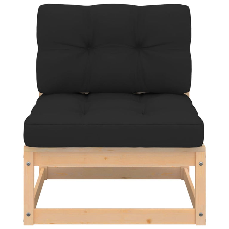 6-delige Loungeset met kussens massief grenenhout