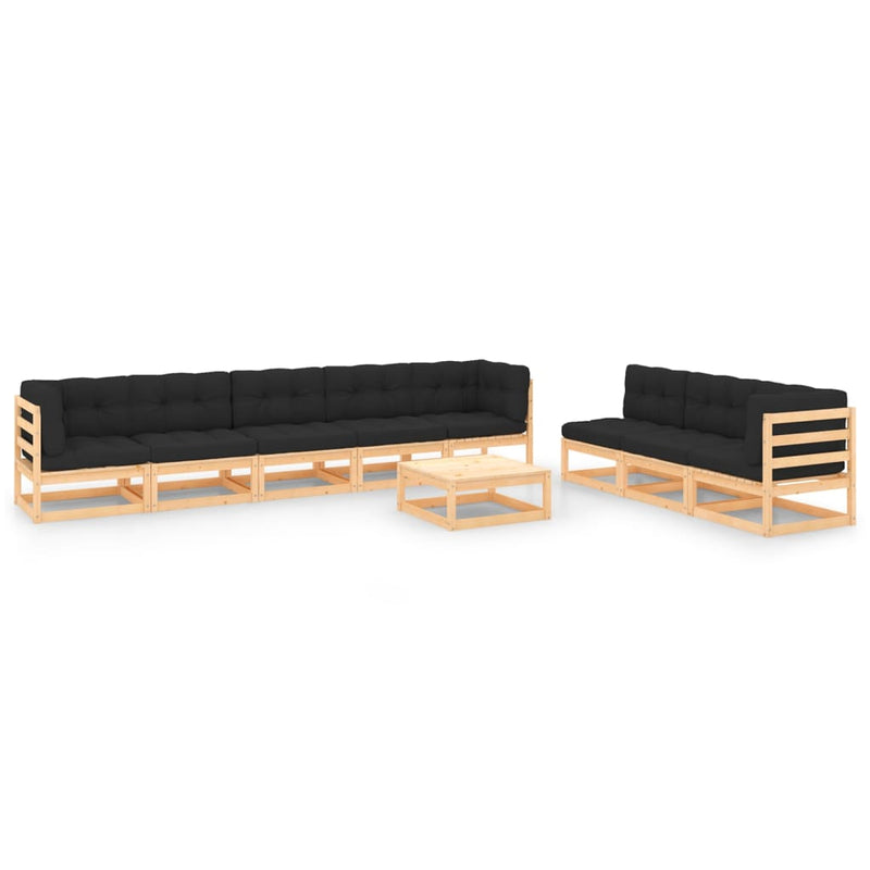 9-delige Loungeset met kussens massief grenenhout MeubelReus