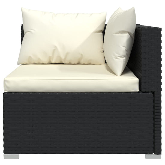 3-delige Loungeset met kussens poly rattan zwart MeubelReus