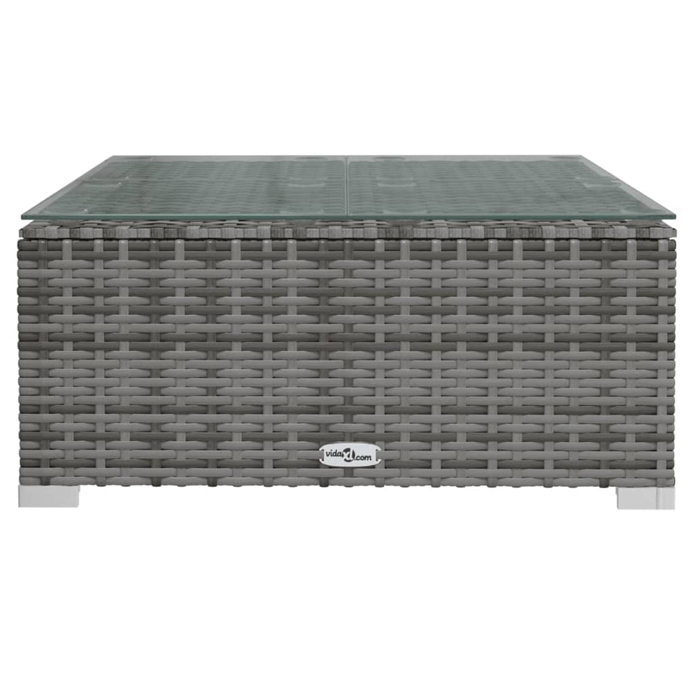 3-delige Loungeset met kussens poly rattan grijs MeubelReus