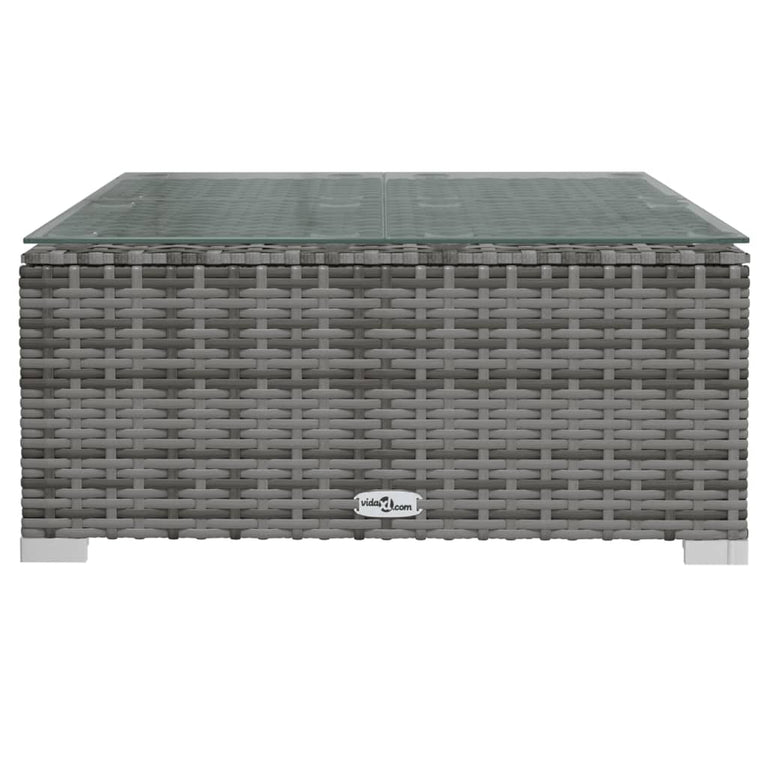 3-delige Loungeset met kussens poly rattan grijs MeubelReus