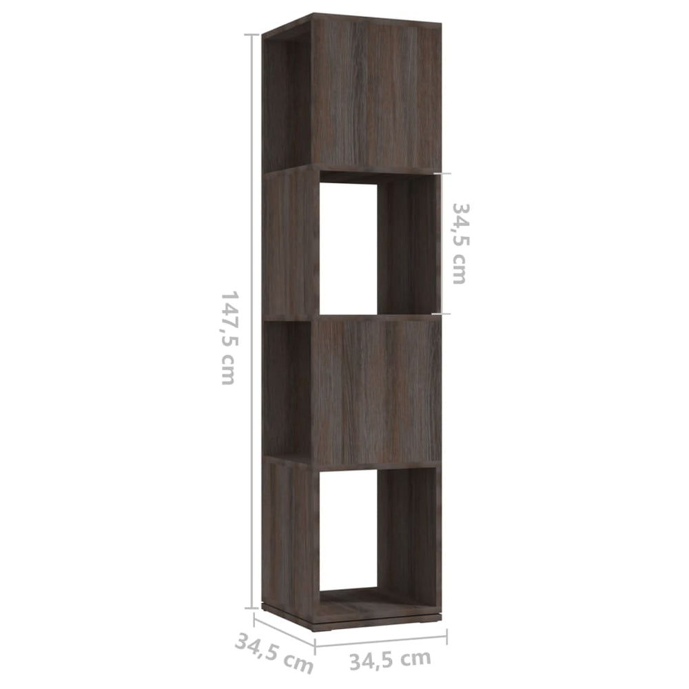 Draaikast 34,5x34,5x147,5 cm spaanplaat grijs en sonoma eiken MeubelReus