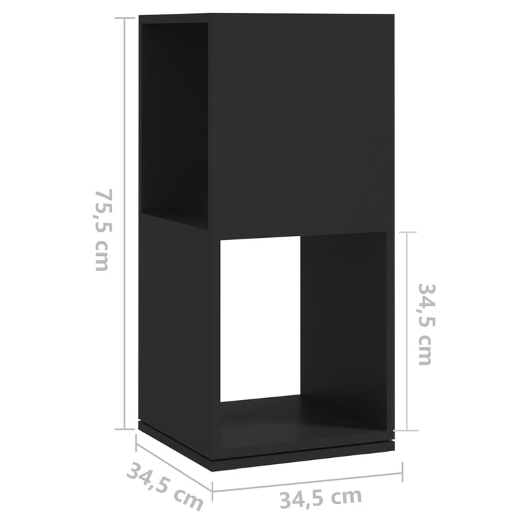 Draaikast 34,5x34,5x75,5 cm spaanplaat zwart MeubelReus