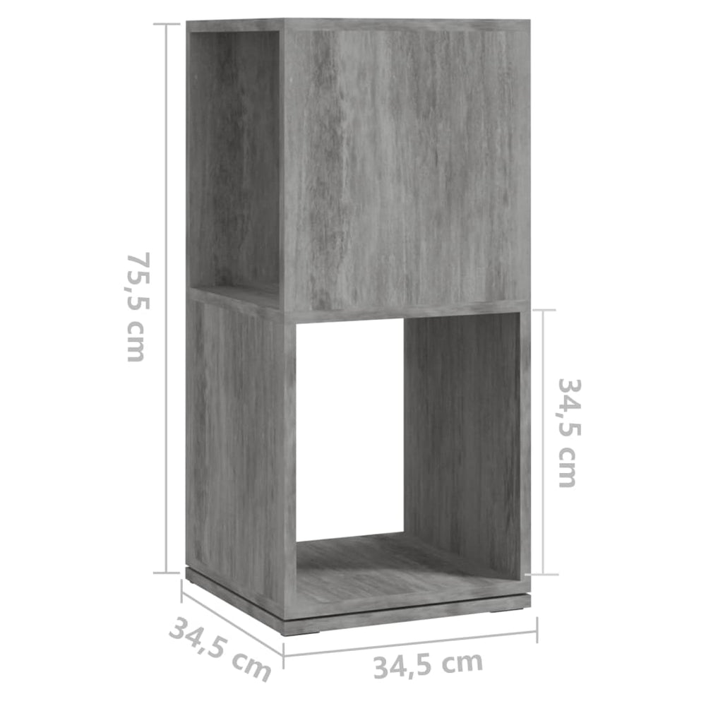 Draaikast 34,5x34,5x75,5 cm spaanplaat betongrijs MeubelReus