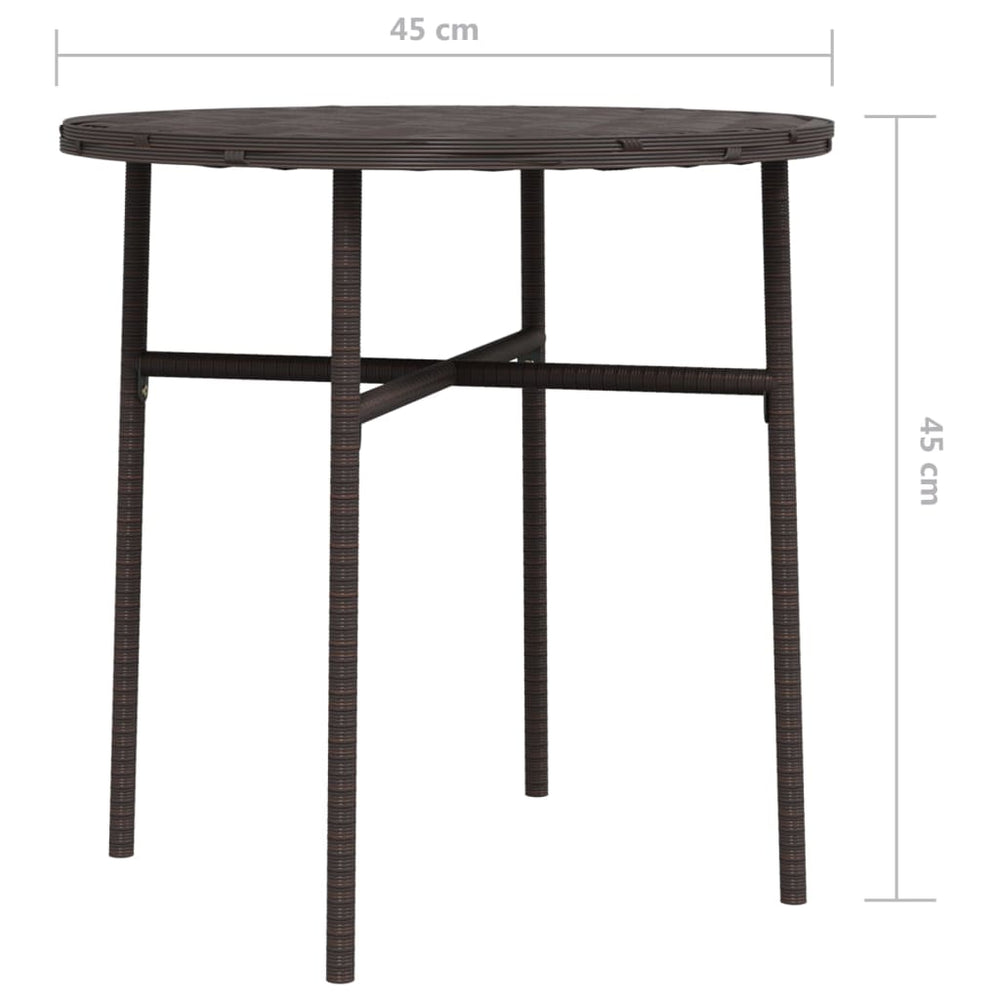 Salontafel 45 cm poly rattan bruin MeubelReus