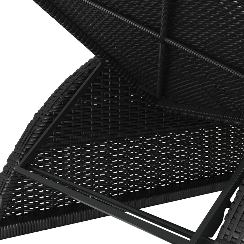 Ligbed met crèmewit kussen poly rattan zwart MeubelReus