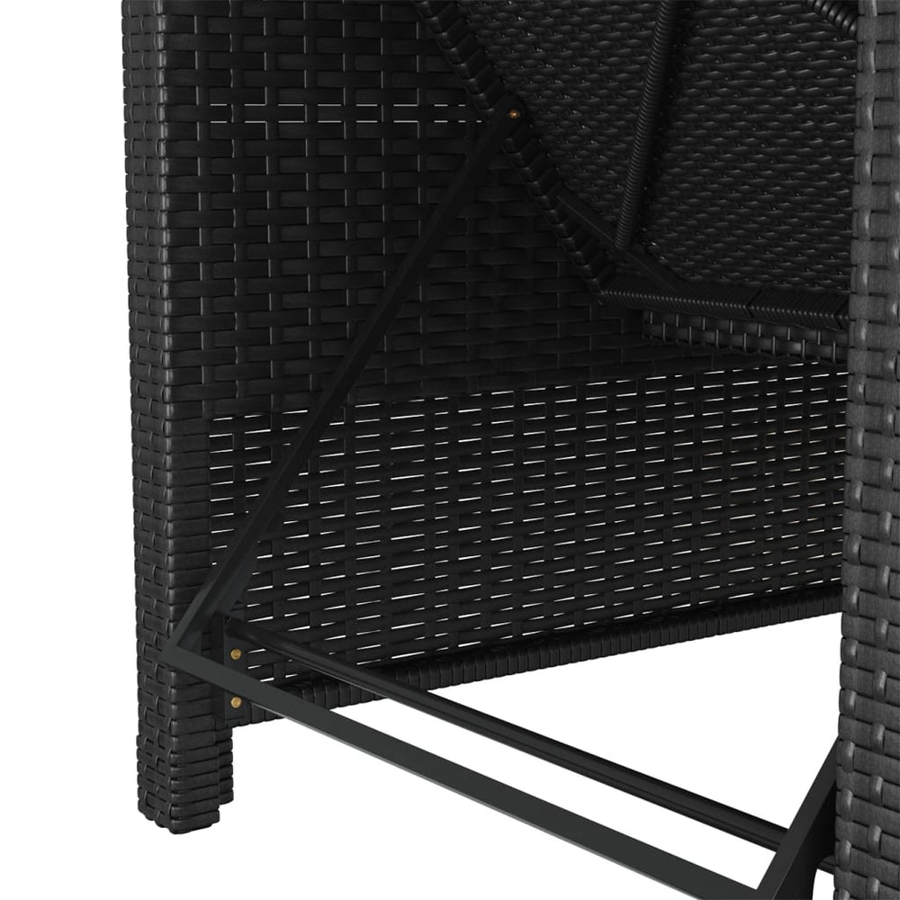 Ligbed met crèmewit kussen poly rattan zwart MeubelReus