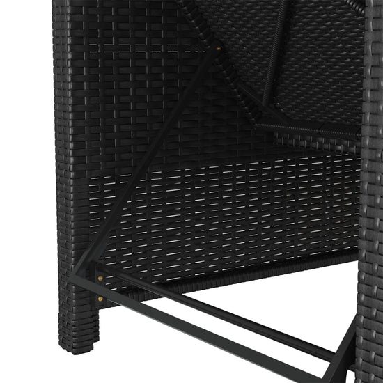 Ligbed met crèmewit kussen poly rattan zwart MeubelReus