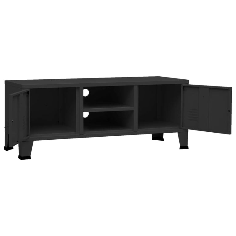 Tv-meubel industrieel 105x35x42 cm metaal zwart MeubelReus