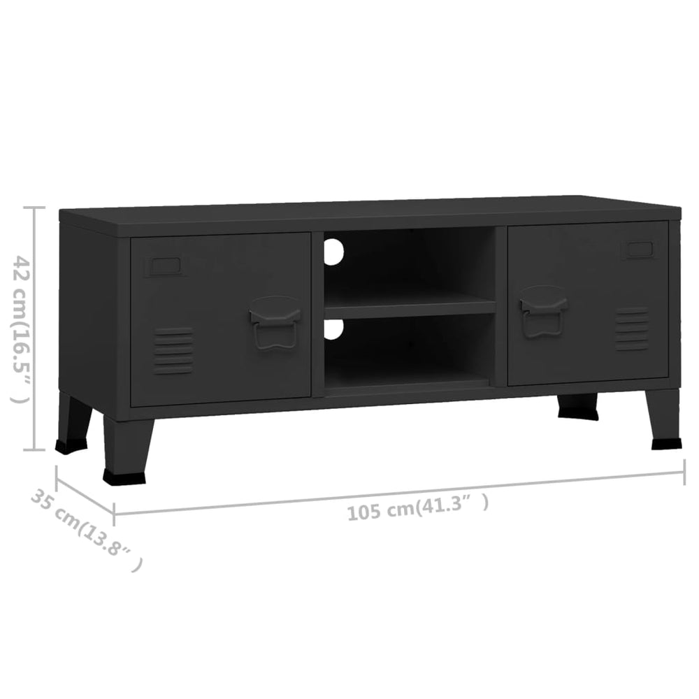 Tv-meubel industrieel 105x35x42 cm metaal zwart MeubelReus