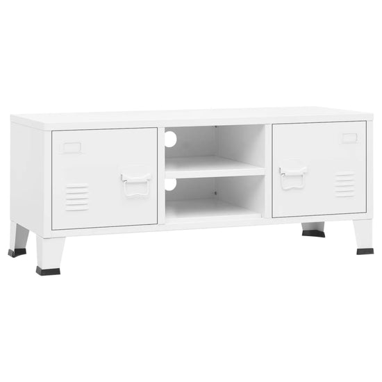 Tv-meubel industrieel 105x35x42 cm metaal wit MeubelReus