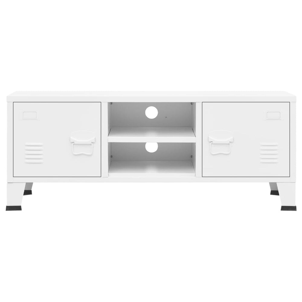 Tv-meubel industrieel 105x35x42 cm metaal wit MeubelReus