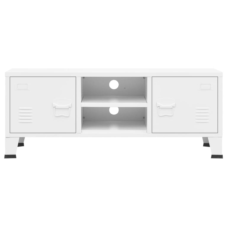 Tv-meubel industrieel 105x35x42 cm metaal wit MeubelReus