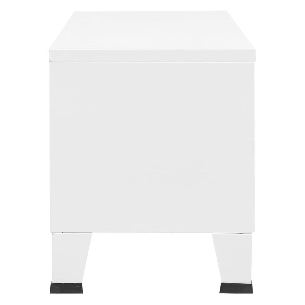 Tv-meubel industrieel 105x35x42 cm metaal wit MeubelReus