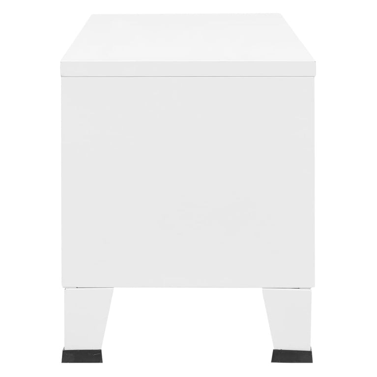 Tv-meubel industrieel 105x35x42 cm metaal wit MeubelReus