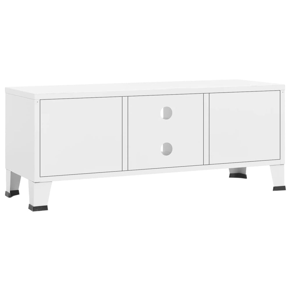 Tv-meubel industrieel 105x35x42 cm metaal wit MeubelReus