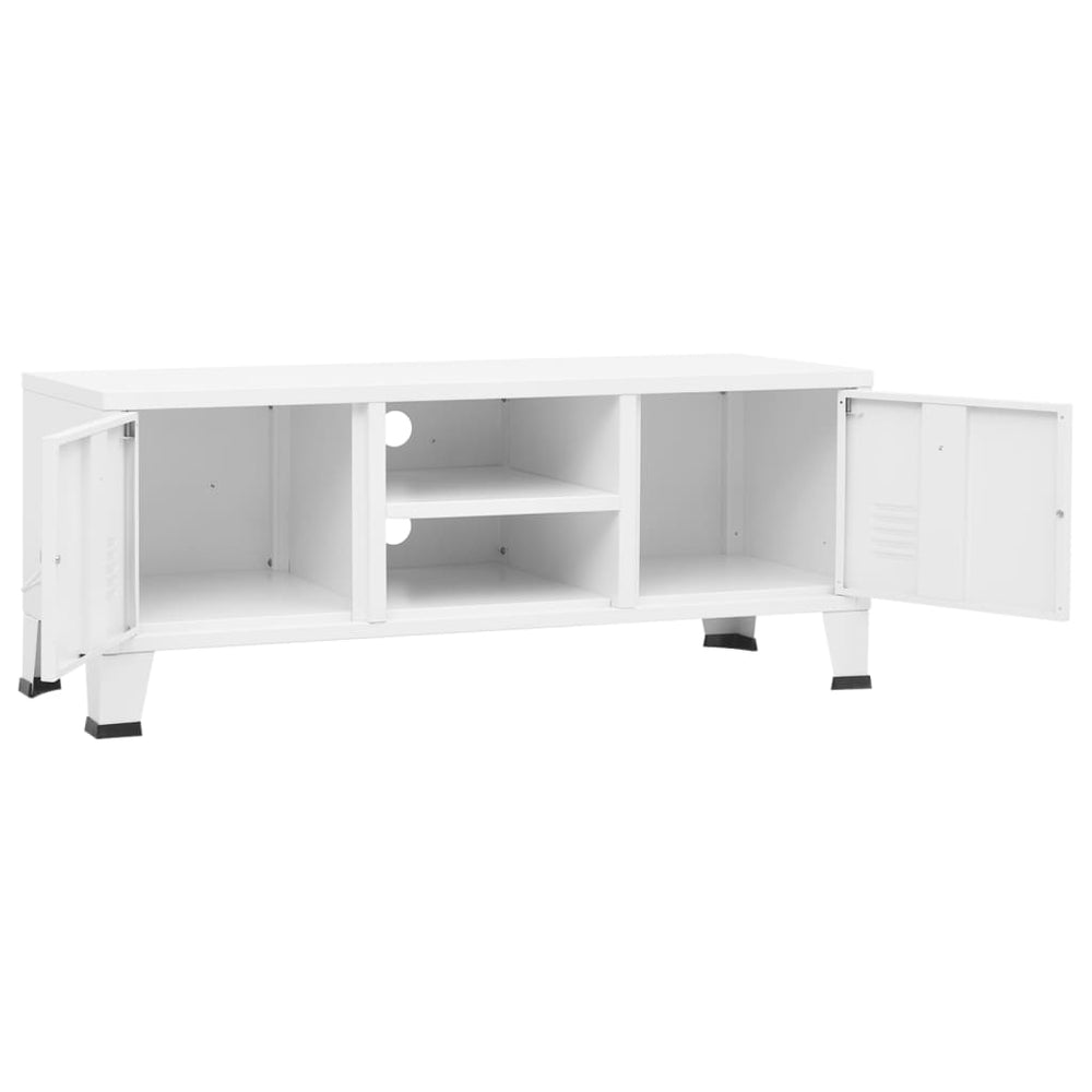 Tv-meubel industrieel 105x35x42 cm metaal wit MeubelReus