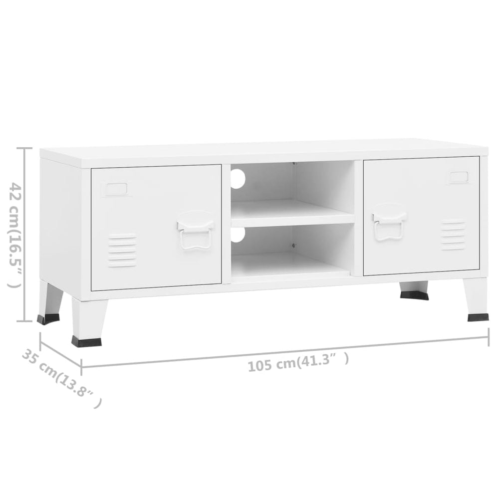 Tv-meubel industrieel 105x35x42 cm metaal wit MeubelReus