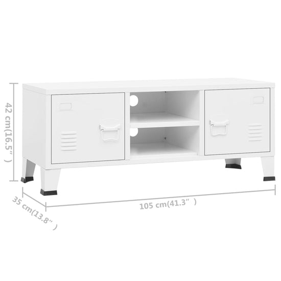 Tv-meubel industrieel 105x35x42 cm metaal wit MeubelReus