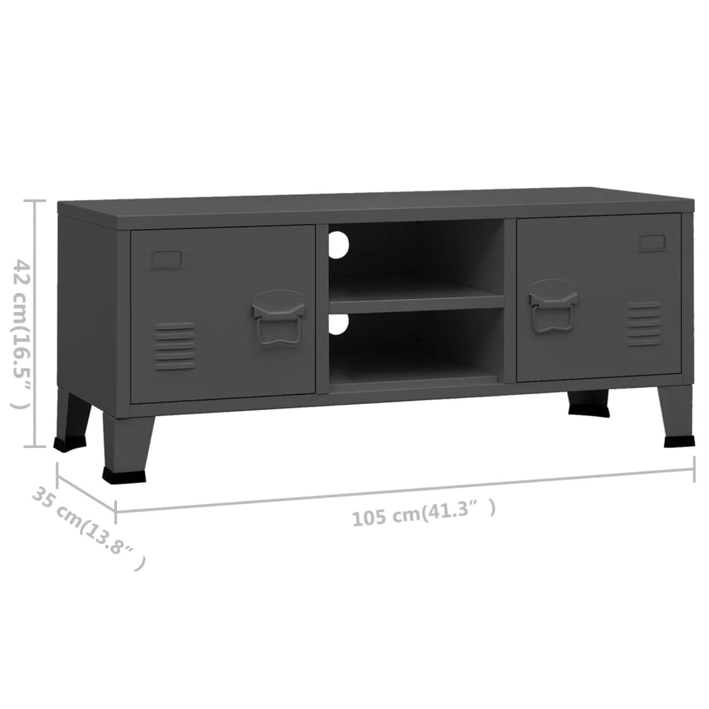 Tv-meubel industrieel 105x35x42 cm metaal antracietkleurig MeubelReus