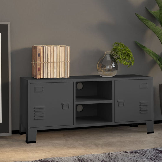 Tv-meubel industrieel 105x35x42 cm metaal antracietkleurig MeubelReus