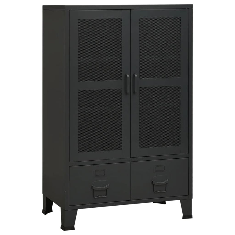 Opbergkast industrieel 70x40x115 cm metaal zwart MeubelReus