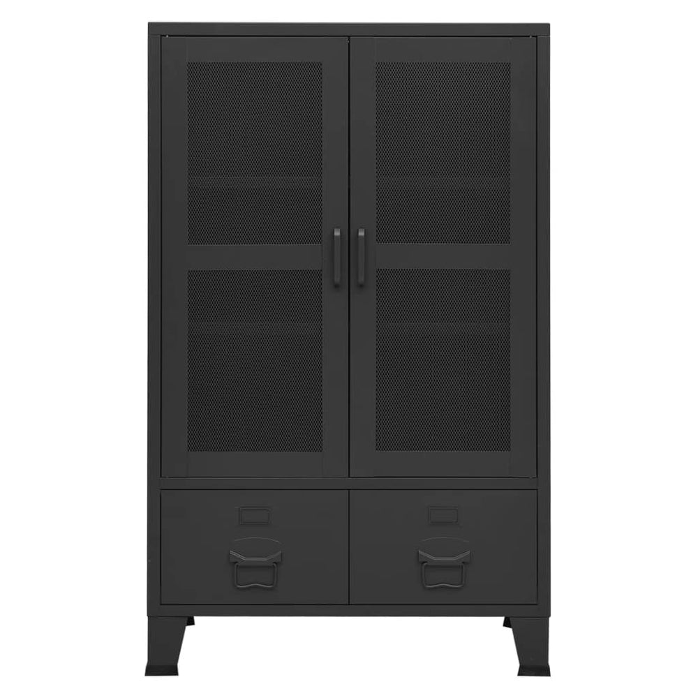 Opbergkast industrieel 70x40x115 cm metaal zwart MeubelReus