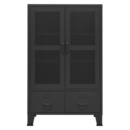 Opbergkast industrieel 70x40x115 cm metaal zwart MeubelReus